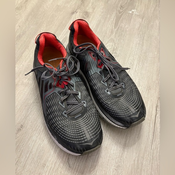 Men’s Size 12.5E Hoka One One Black Gray Red Gaviota Running Shoes - Picture 2 of 7